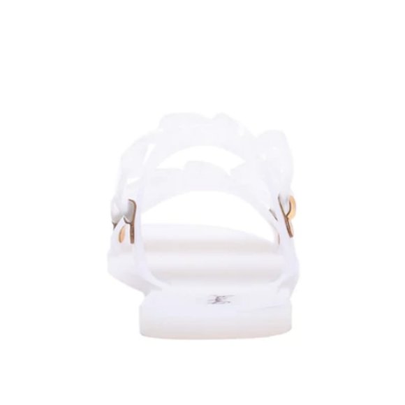!! NEW !! Jelly Slide Sandals with Chain Detail in Matte White - Picture 8 of 11